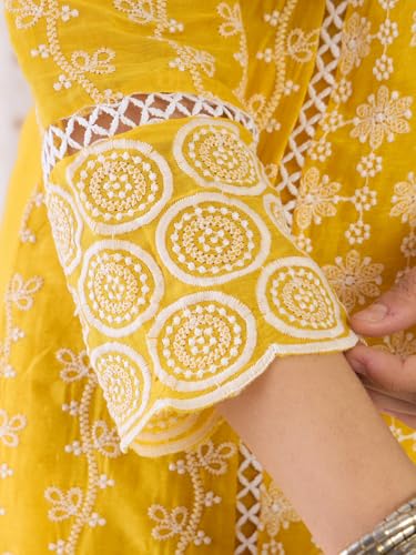 Image of INDO ERA Women Pure Cotton Kurta Set with Dupatta | Festive Suit Set, 10790