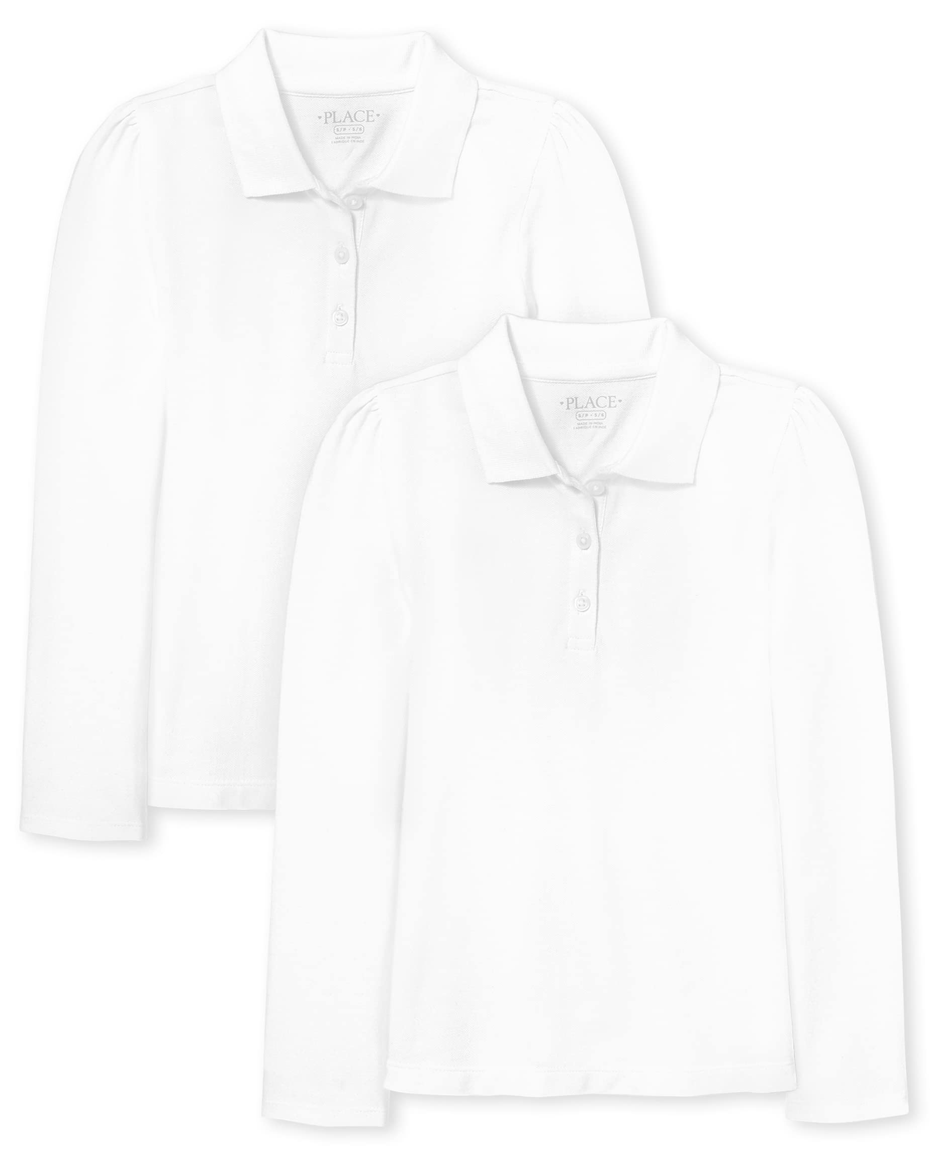 The Children's Place Koszula Dziewczynki Girls Uniform Long Sleeve Pique Polo 2-pack