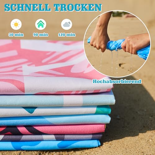 LEcylankEr Strandtuch Großes, Mikrofaser Handtuch 180x90, Sandabweisend Schnelltrocknend Mikrofaser Strandtuch Groß, für Strand/Poolside/Strandstühle (Flamingo)