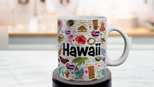 Amazon.com: Lotacy Hawaii Symbols Colorful Coffee Mug, Hawaii