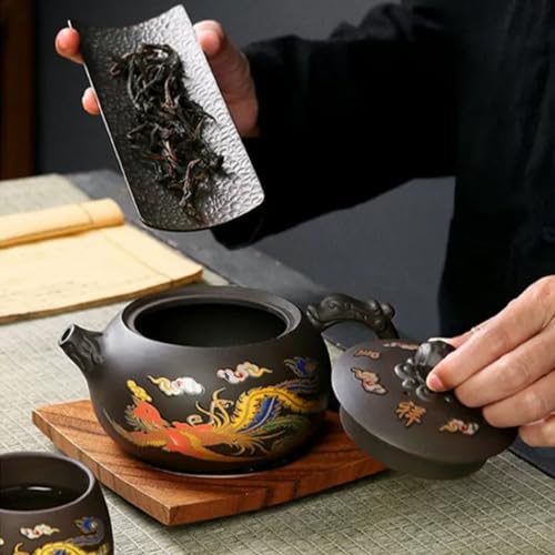Juego de té chino de arcilla morada con tazas mágicas para ceremonias de Kung Fu en casa 3