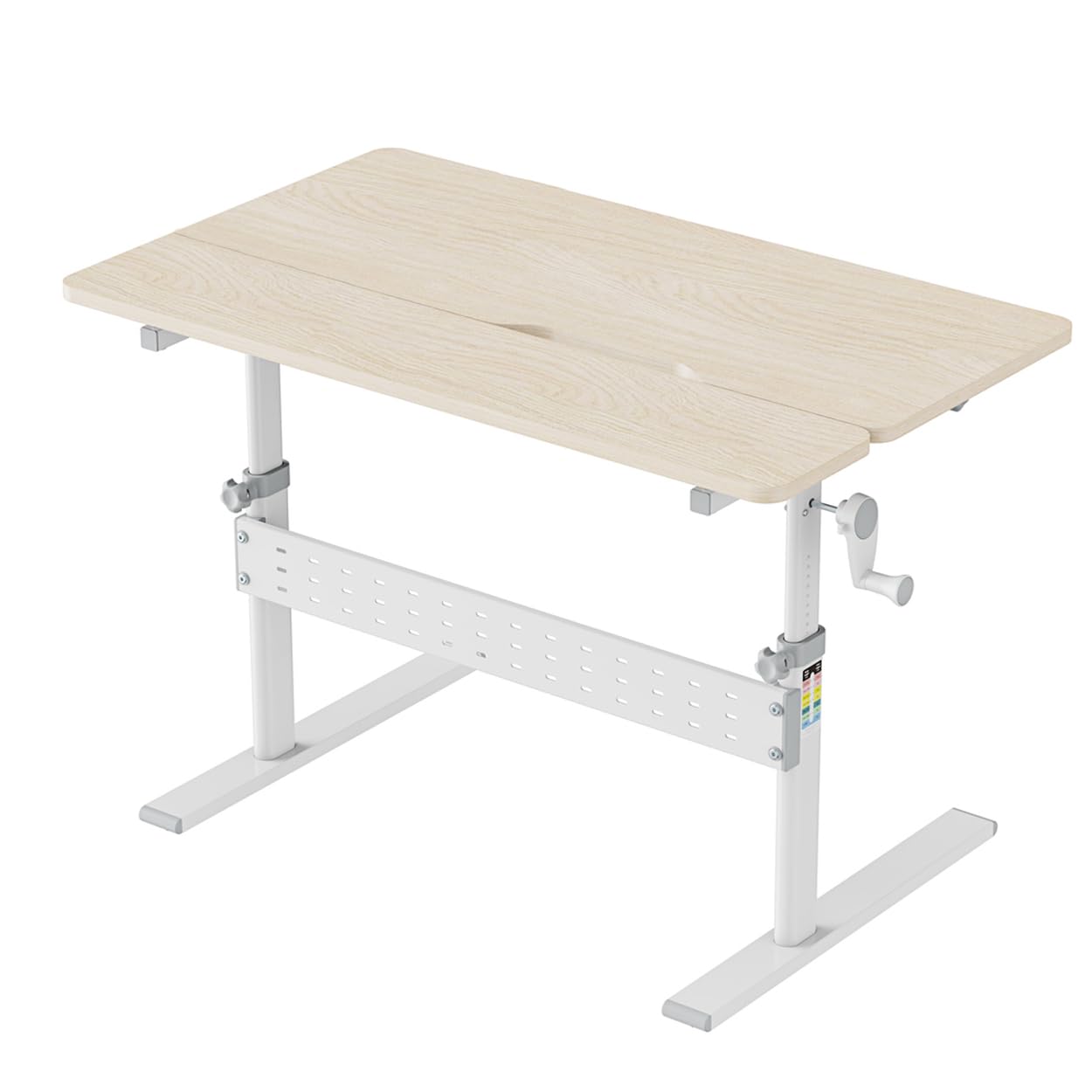 Spacetronik Kinderschreibtisch Höhenverstellbar 100x60 cm, Schreibtisch Kinder mit Neigbarer Tischplatte, Kinder Schreibtisch mit Schublade & Haken für Rucksack, Holzplatte