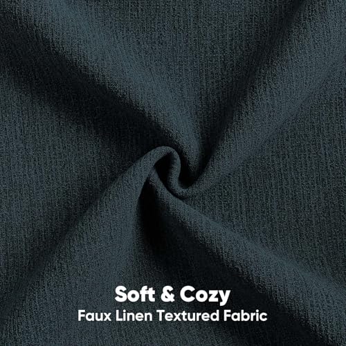 FUTEI Navy Blue Chenille Decorative Throw Pillow Covers 12x20 Inch Set of 2,Soft Cozy Faux Linen Textured Lumbar Pillow Cases,Farmhouse Home Decor for Couch Living Room