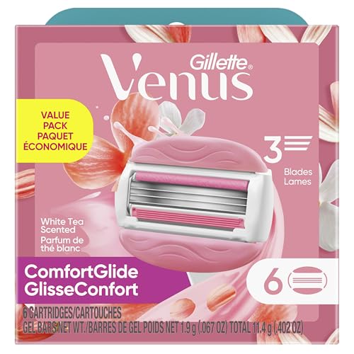 Gillette Venus ComfortGlide White Tea Women's Razor Blades,3-Blade Razor Refills,Holiday Gifts for Women,6 Count (Pack of 2) - image 7