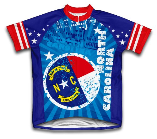 ScudoPro North Carolina Short Sleeve Cycling Jersey for Youth - Size M Blue