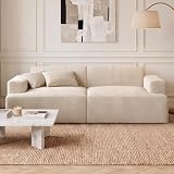 skølm Freki Cloud Couch aus Cord, 2-Sitzer, Beige, 2 Kissen, Vollschaumsofa