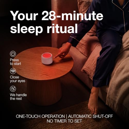Image of Helight Red Light Therapy Sleep Device - 630nm Pure Red Light Lamp Sleep Aid to Support Deep Relaxation - Rest Lamp Backed by Science for Adults & Kids Bedrooms - White