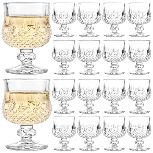 VIDETOL 18 bicchieri da liquore in vetro, da 45 ml, trasparenti Cordial, bicchieri vintage per tequila, brandy, sherry