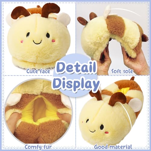 Caramella Bubble Women Animal Bee Slippers: Cute Novelty Warm House Shoes Memory Foam Cartoon Outdoor Slippers for Adults3