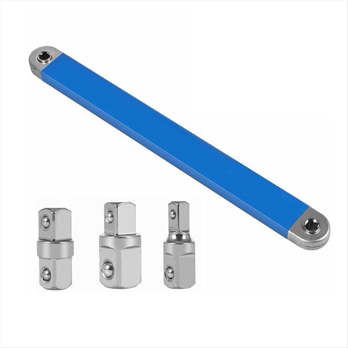 Qlhbro Blue Offset Extension Wrench,15Inch Multifunctional Tight Reach Wrench, Carbon Steel Impact-Ready Socket Wrench Tool