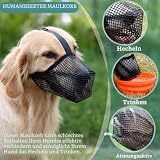 Maulkorb für große Hunde, Maulkorb mittlere Hunde mit Klettverschluss, Atmungsaktive Haustier Maske Hundetraining für Kleine Mittlere große (Schwarz, M)