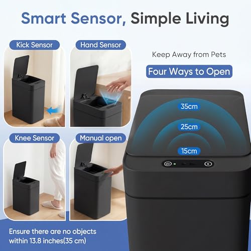 Latas de basura automáticas con sensor 2.5 gal 2 pzas miniatura 4