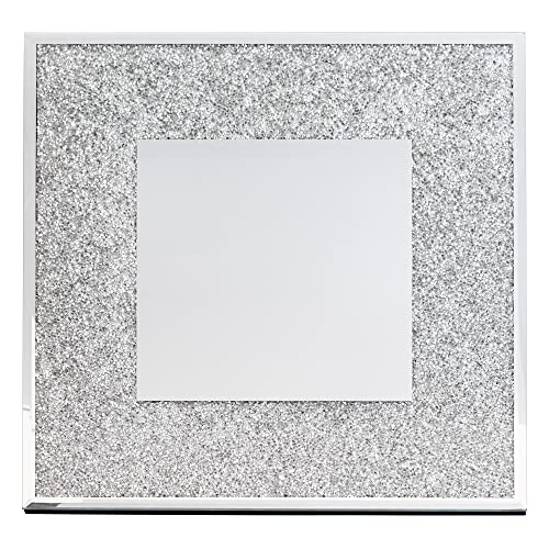 Regent Square Charger, Dramatic, Unique, Glass Mirror Dinner Plate Server, For Formal Dining Table Setting, Event, Wedding, Silver, 14 Regent Square Charger, Dramatic, Unique, Glass Mirror Dinner Plate Server, For Formal Dining Table Setting, Event, Wedding, Silver, 14