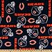 NFL Fleece Chicago Bears Blue/Orange Helmets Fabric by The Yard