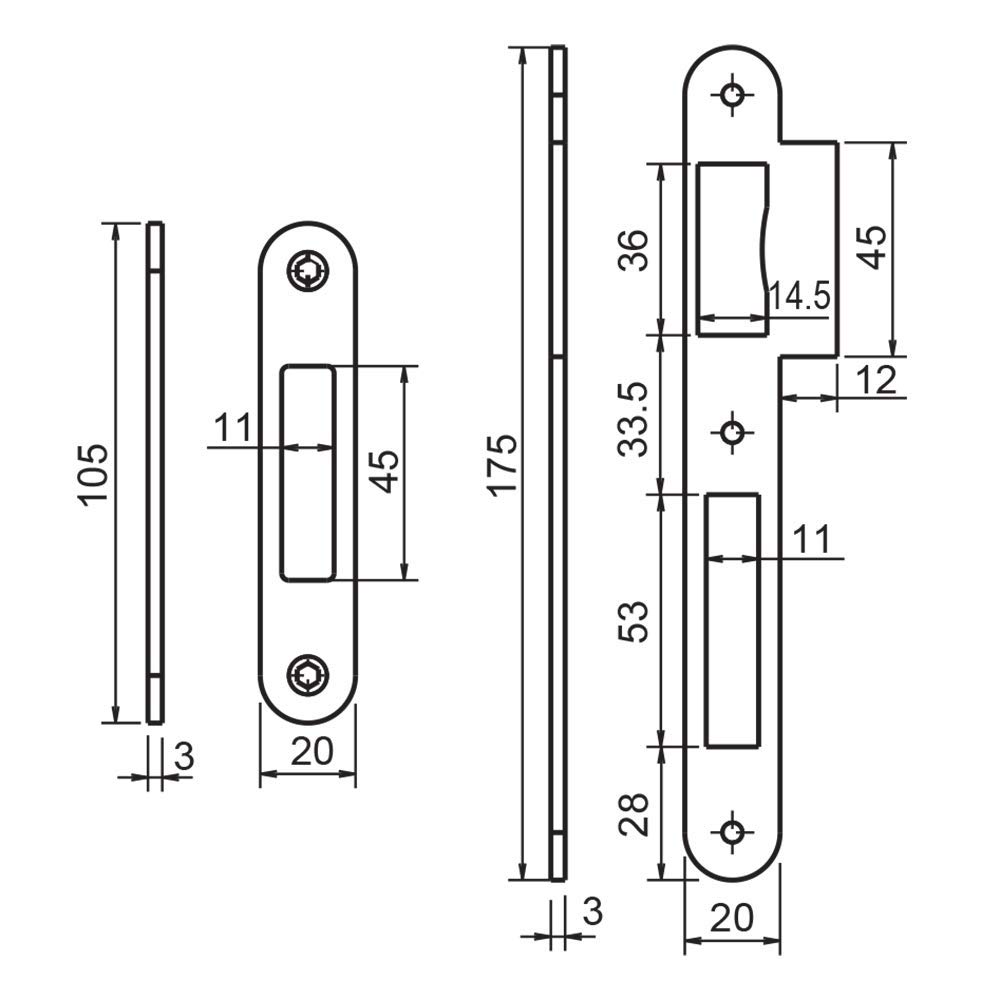 Metalux - Serrure 3 points Trilogia II - Serrure à encastrer pour porte en bois Axe 50 Entraxe 70 Hauteur 2040 mm Certifiée NF QC prévu pour cylindre Européen norme DIN