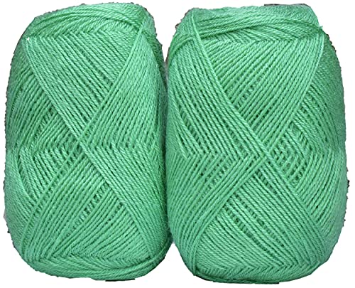 Image of Chirag Knitting Yarn, Bigboss Apple Green (400 gm) Wool Ball Hand Knitting Wool /Art Craft Soft Fingering Crochet Hook Yarn, Needle Knitting Yarn Thread Dyed