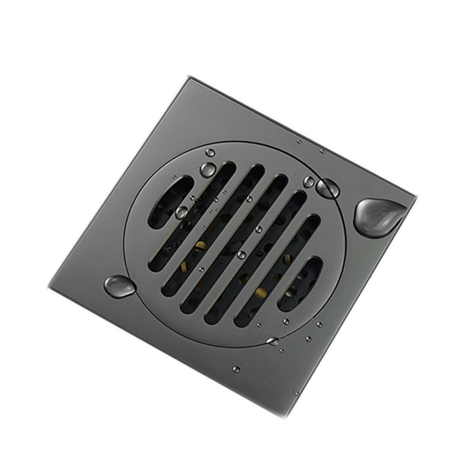 vfdaSWQQ Floor drain, Bathroom Shower Drainer Luxury Floor Strainer Cover Brass Square Drain Waste Grate 10cm/4inch(Type B)