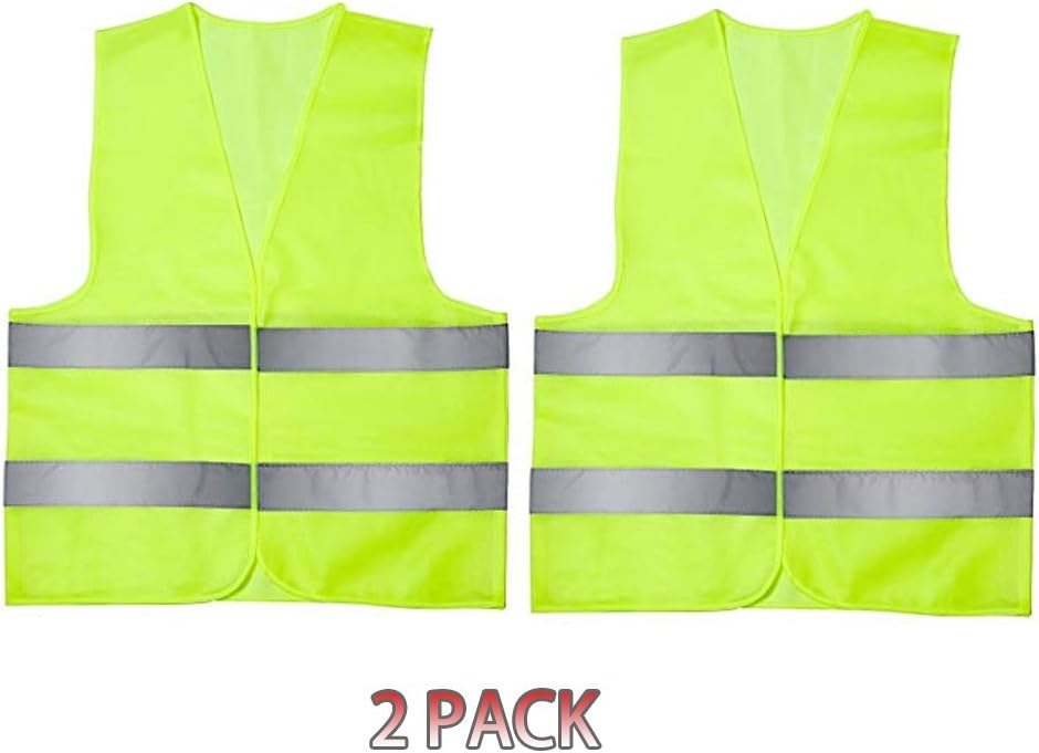 Reflective Vest Running Biking Motorcycle Working Safety Vest High Visibility Lightweight &Breathable Vest For Men and Women in 3sizes Orange/Green Pack of 2 (XL-2, Green)