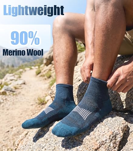 Image of 3 Pairs 90% Merino Wool Ankle Business Casual Thin Wool Socks | Lightweight, Arch Support, Moisture Wicking, Breathable, Business, Work, Everyday Wear, Temperature Regulating
