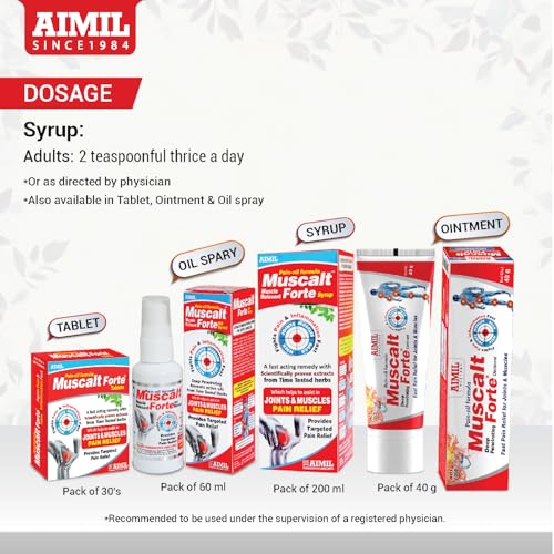 Image of AIMIL Muscalt 6orte Syrup (200ml) | Natural Herbal Tonic for Joint Comfort & Flexibility Support | Daily Wellness Liquid for Men and Women (Pack of 6)