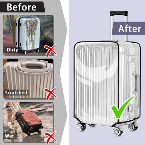 Clear PVC Suitcase Cover Protectors 28 Inch Luggage Cover for Wheeled Suitcase 28''4