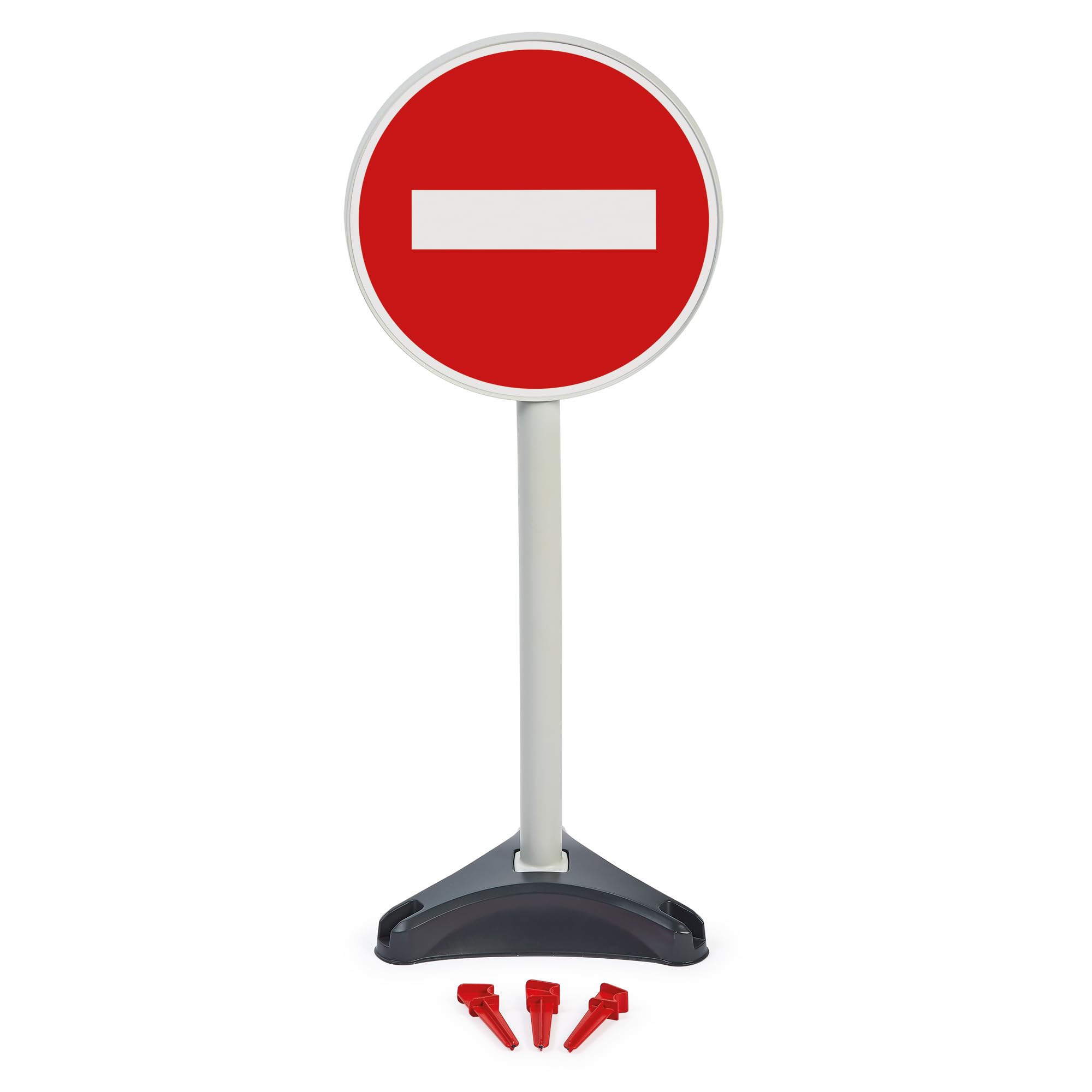 Ecoiffier - Jeu Enfant de 3 Panneaux de Signalisation 65 Cm - Thème Travaux Fixation Sol Inclus - Jeu d'imitation - Dès 18 Mois - Jouet pour Enfant - 476 - Garantie France Origine