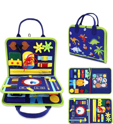 Image of 12 In 1 Toddler Busy Binder educational with fun Book For Toddlers 1-4 Years (Blue)