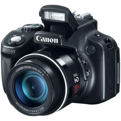 Canon PowerShot SX50 HS 12.1 MP Digital Camera with 50x Wide-Angle Optical Image Stabilized Zoom Black