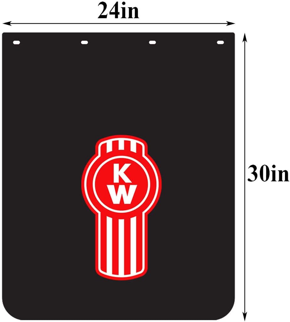 24"x30" Mud Flaps for Trailer Truck Semi-Truck Heavy Duty Black Mud Flaps with Logo 2PCS (24"x30")