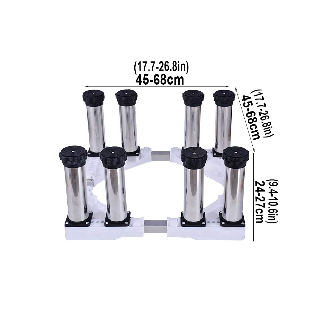 Base Universal Para Lavadora, Estante Alto, Telescópico, 45-68 Cm De Largo Y Ancho, Evita Arañazos Y Abolladuras, Ideal Para Secadoras, Refrigeradores Y Electrodomésticos, Antivibración, 8 Patas, 24