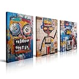 Abstract Graffiti Mask Canvas Wall Art Framed Print Painting Urban Street Art Layered Paint Vibrant Colors Wall Decor Artwork Poster Modern Bold for Living Room Game Room Office(12'x16'x3)