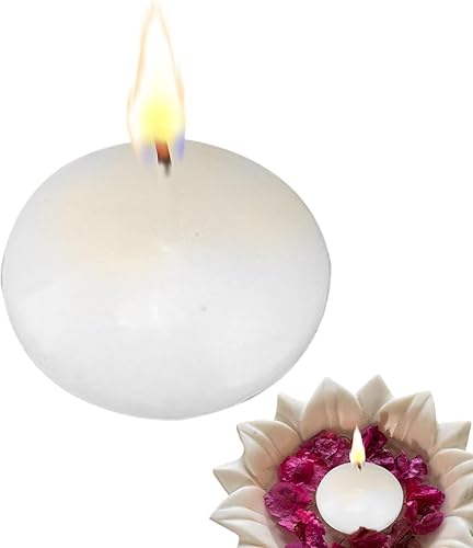 Miniatura 8 de 20 velas flotantes LED, velas falsas blancas de 1.5 pulgadas, funcionan con pilas, velas flotantes impermeables sin llama, velas parpadeantes