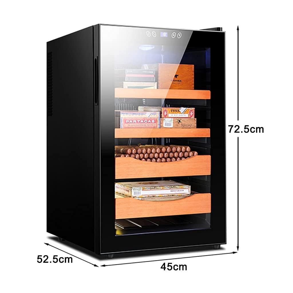 Humidors Zigarrenschrank, Zigarren-Humidoren, 70 l, elektrisch, mit Feuchtigkeitseinstellfunktion, konstante Temperatur, Zigarrenschrank, Doppelkern-Kühlung, Geschenke für Männer, Ehemann, Vater