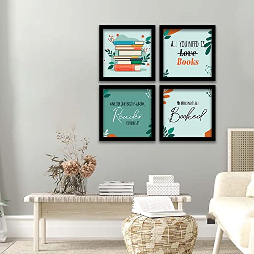 Image of kotart Wood - Quotes Frames For Wall Decor For Bokks Lovers - Frames For Library Wall Decoration - Wall Frames For Home And Living Room (Art 5, 10x10 inch)