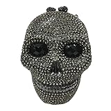 DJBM Halloween 3D Skull Clutch Purse Evening Bag Rhinestone Bag Crystal Metal Clutch for Women Evening Cocktail Party, Black