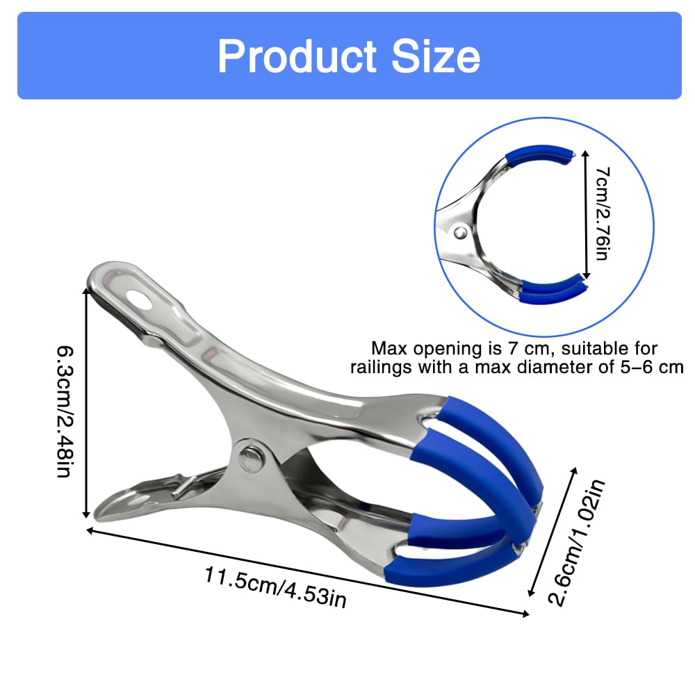 Golgner 12 abrazaderas de metal para piscinas sobre el suelo, pinzas de metal para cubierta de piscina, abrazaderas de sujeción con fuerte fuerza de sujeción, abrazaderas de resorte con película