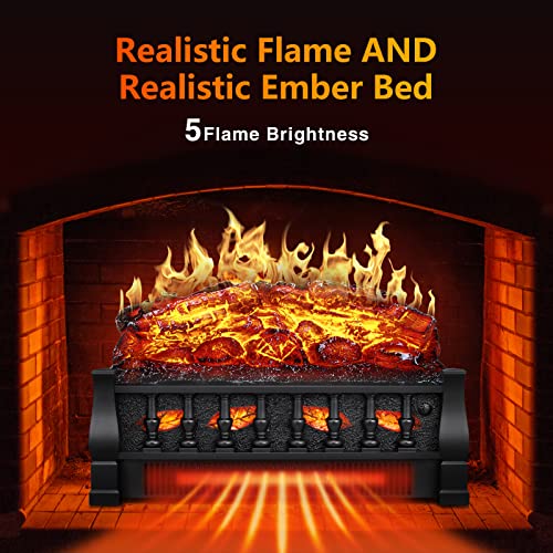R.w.flame Electric Fireplace Log Set Heater 21In, Remote Control, Flame Brightness Adjustable,Realistic Ember Bed #TOP2