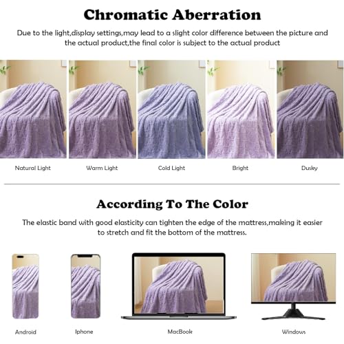 NEWCOSPLAY Super Soft Twin Blanket Lavender Love Premium Silky Flannel Fleece 3D Heart Checkered Lightweight Bed Blanket All Season Use (Lavender Love, Twin(60"x80"))