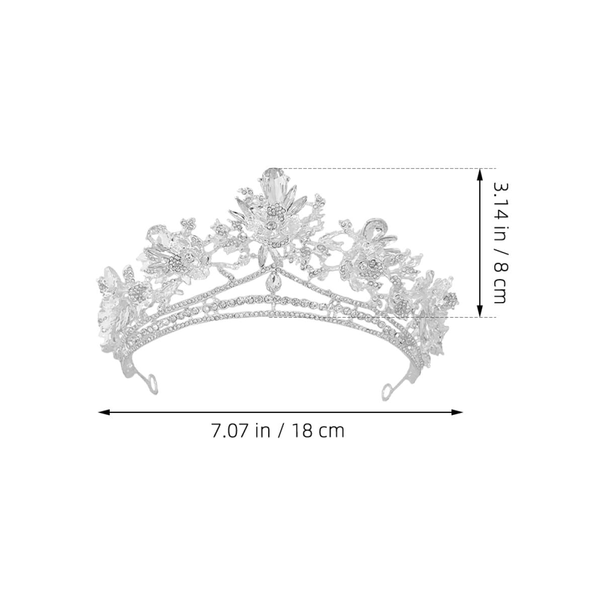 VALICLUD Tiara Barroca Plateada para Novia y Damas de Corte Diseño Versátil y Cristales de Imitación para Eventos Formales y Fiestas Elegantes