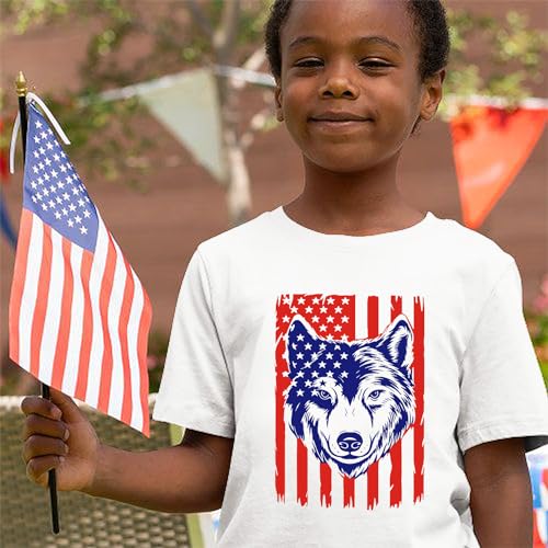 Image of Toddler Boys 4th of July Shirts Kids American Flag T-Shirt Girls Patriotic Short Sleeve Tees Cotton Top Clothes 1-7T