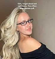 Vista 3 de SODQW Office-Siren - Gafas de luz azul para mujeres, armazón rectangular, anteojos pequeños Y2K, anteojos de computadora antifatiga visual