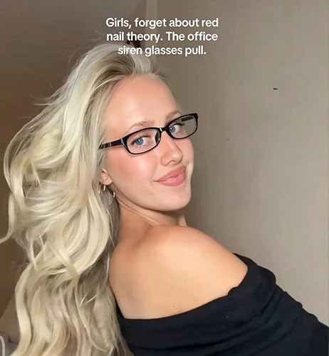 Miniatura 3 de SODQW Office-Siren - Gafas de luz azul para mujeres, armazón rectangular, anteojos pequeños Y2K, anteojos de computadora antifatiga visual