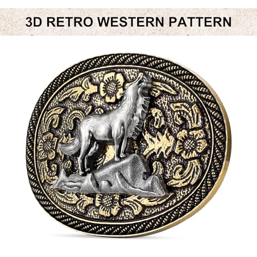 Image of Western Cowboy Belt Buckle for Men Vintage Cowboy Cowgirl Rodeo Texas Buckle Longhorn Bull Belt Buckles