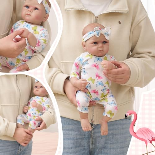 Image of Reborn Baby Doll Clothes Set for 18 Inch Colorful Babydolls Clothes Outfits Realistic Cute Strawberry Fruit Pattern Dress Accessories with Headband Bulk for Girl(Dress & Cozy Set)