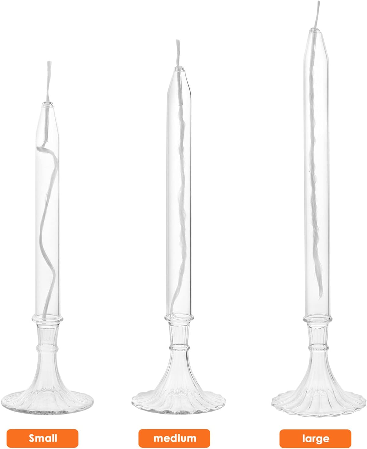 Refillable Liquid Oil Candle Lamps Vintage Kerosene Lamp Candle Holders Glass Paraffin Shabbat Candle Holder Cup and Wick for Home