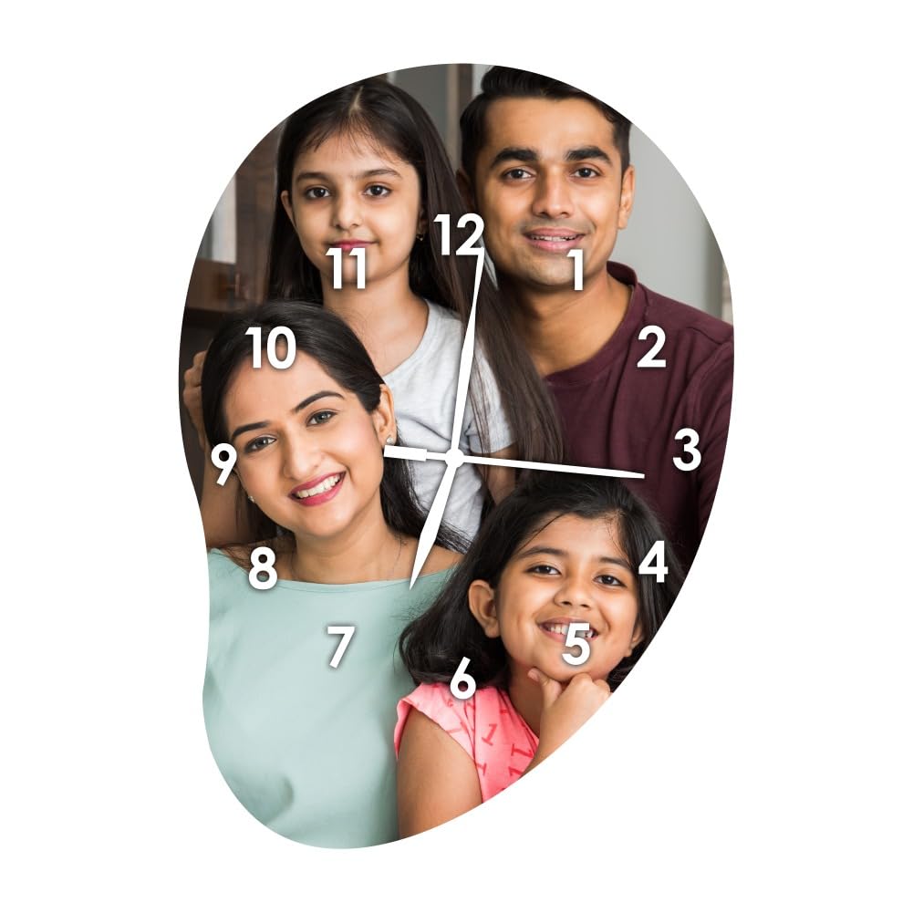 AGM Customized Acrylic Wall Mount Clock, Personalized Mango Shaped Wall Clock for Home, Office, for Birthday, Anniversary, Special Occasions (15x15 inches)