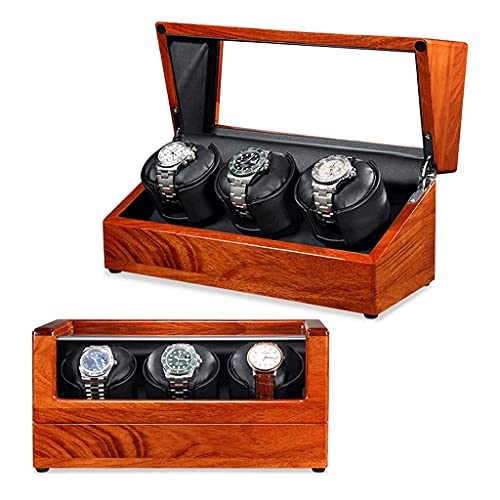 Madera sólida 3 bandeja de tragamonedas para guardar relojes de pulsera automáticos en casa