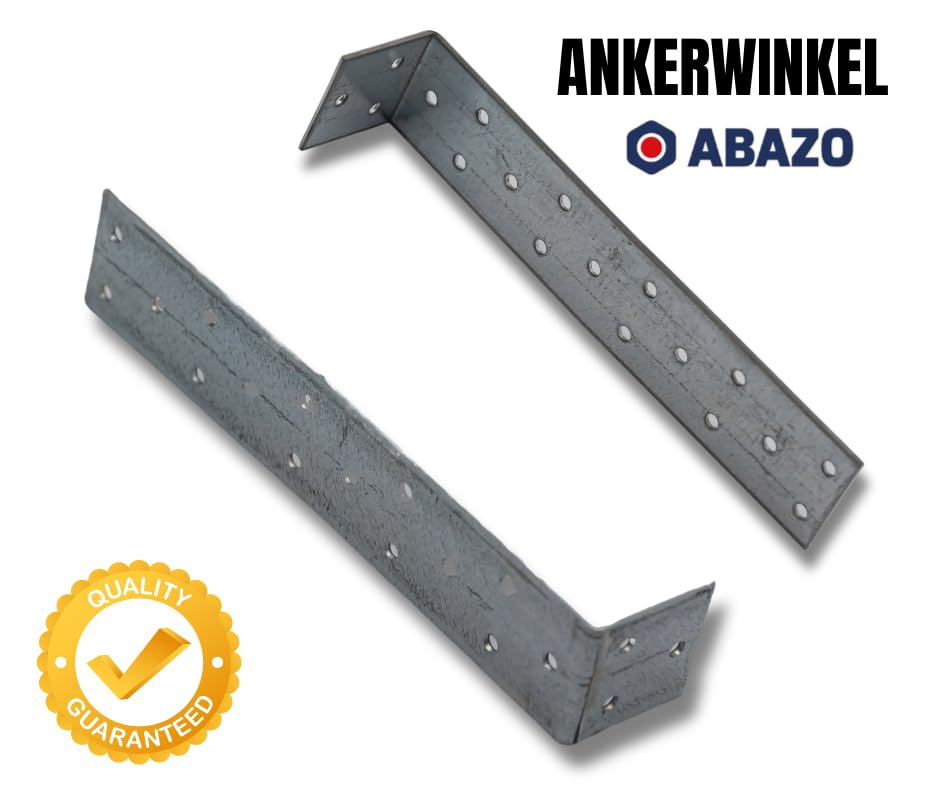 Winkelverbinder, Holzverbinder Metall, Galvanisches Zink Silber, Lochblech Bauwinkel Winkelblech Balkenwinkel bei Holzbau, Befestigung und Montage - 50, 400mm/40mm/40mm