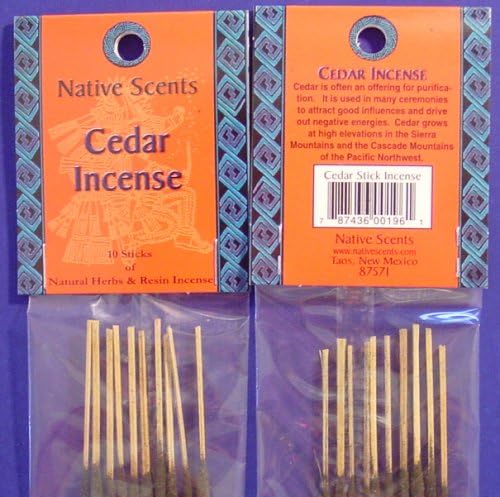 Cedar - Native Scents - 10 Sticks Natural Herbal Incense