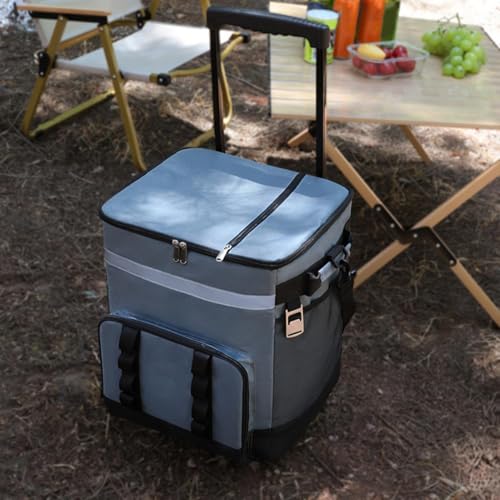 Glacière de camping à roues 35L avec poignée télescopique